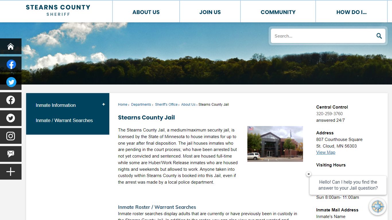 Stearns County Jail | Stearns County, MN - Official Website