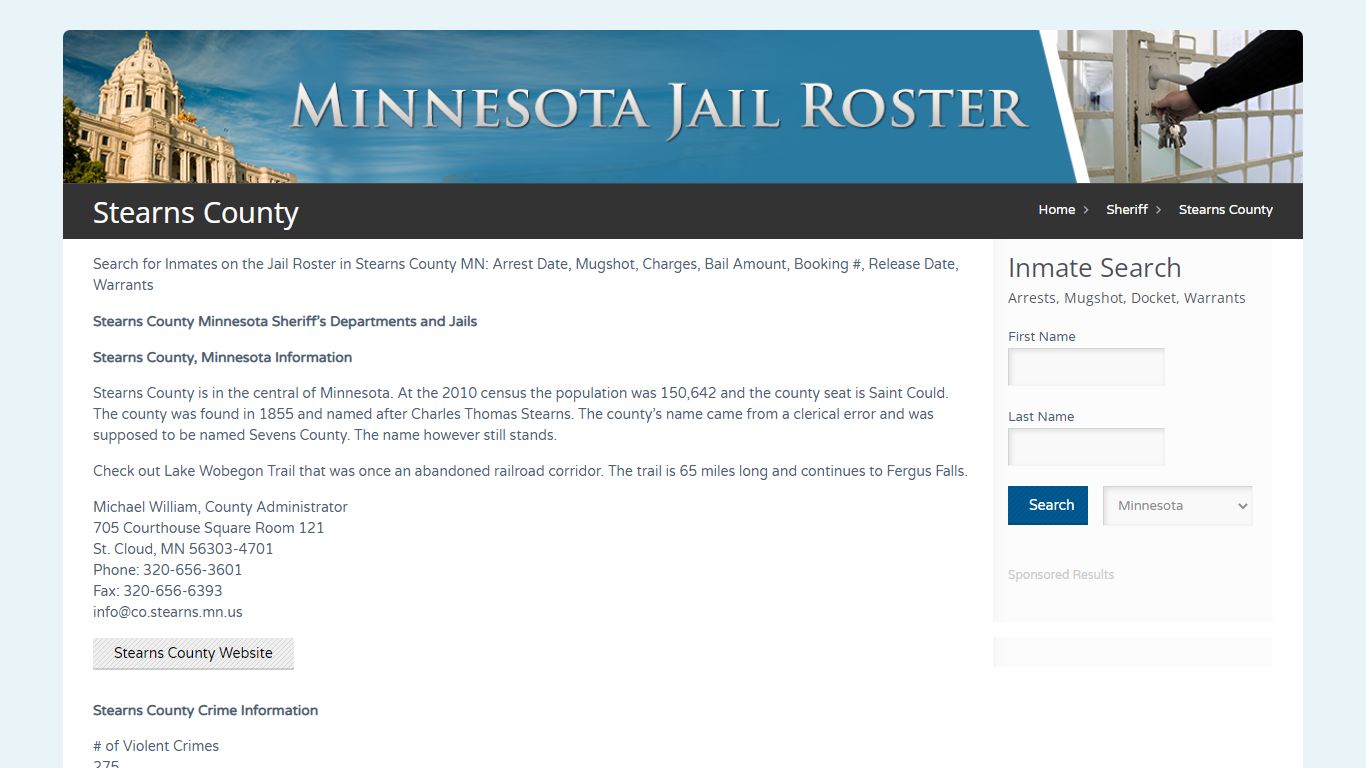 Stearns County | Jail Roster Search